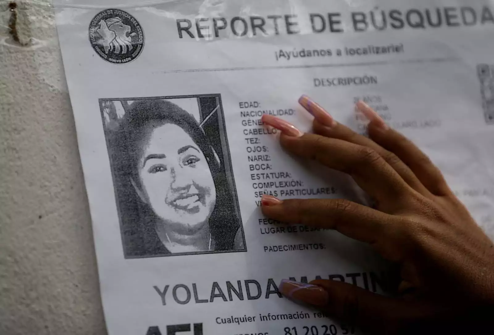 Search for Yolanda Martinez, a 26-year-old woman missing since March 31, in Guadalupe