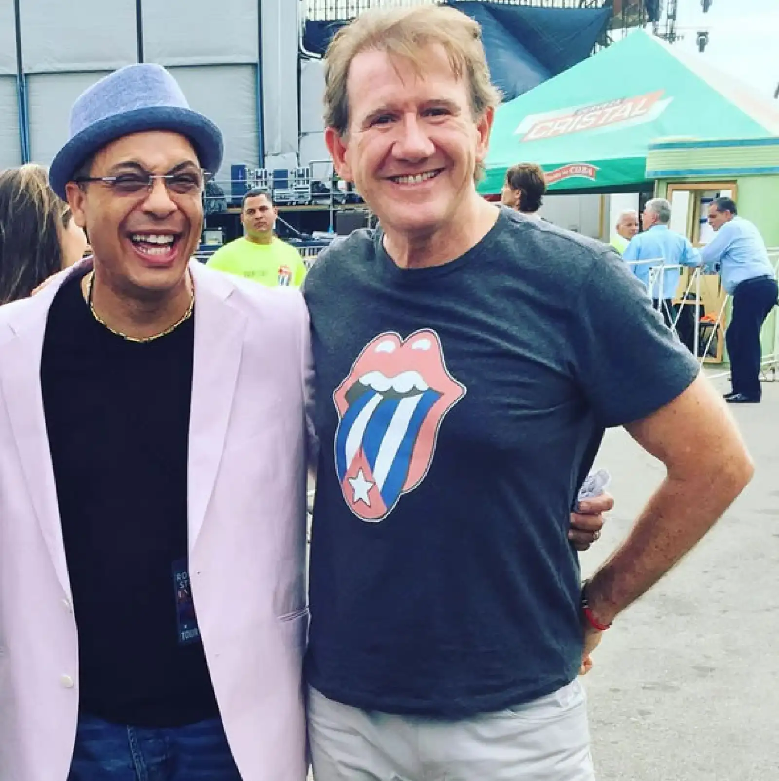 Manolo Mestre e Isaac Delgado no se perdieron el gran concierto de los Rolling Stones en La Habana.