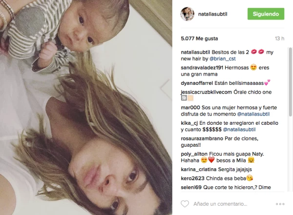 Natália Subtil con su hija Mila