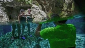 (Cenote en el parque natural Aktun Chen, cerca del sitio de construcción del tramo 5 del Tren Maya)