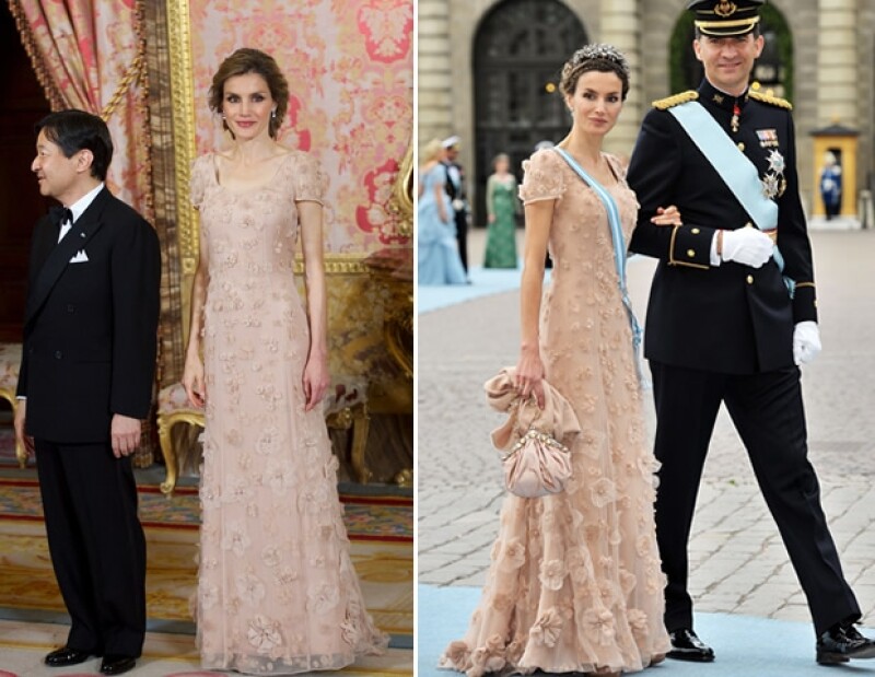 Letizia en su visita oficial a Japón y con Felipe durante la boda de Victoria de Suecia decidió repetir vestidos.
