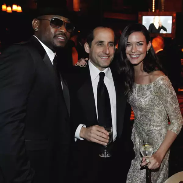 Omar Epps, Peter Jacobson y Odette Annablee durante la fiesta del final del Dr. House.