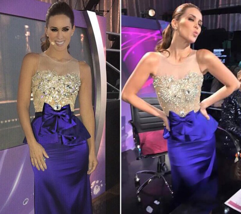 También del diseñador mexicano, Jacky quedó encantada y lucía guapísima en este vestido con detalles de pedrería.