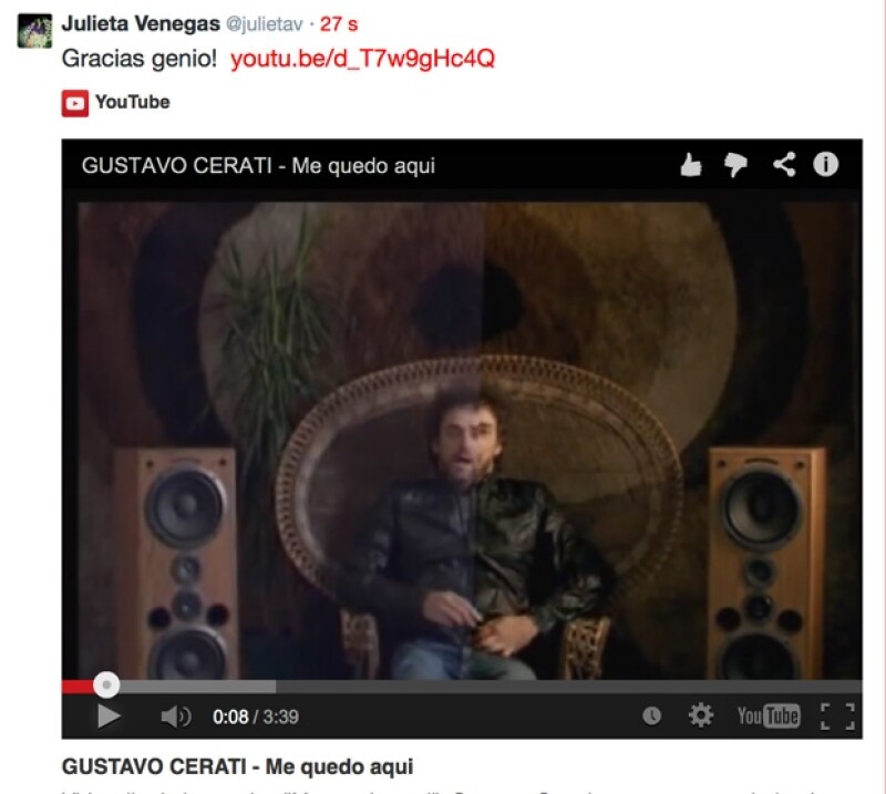 La compositora y cantante mostró su admiración por el fallecido cantante.