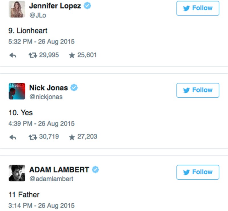Nick Jonas, amigo de la infancia también apareció en la lista.