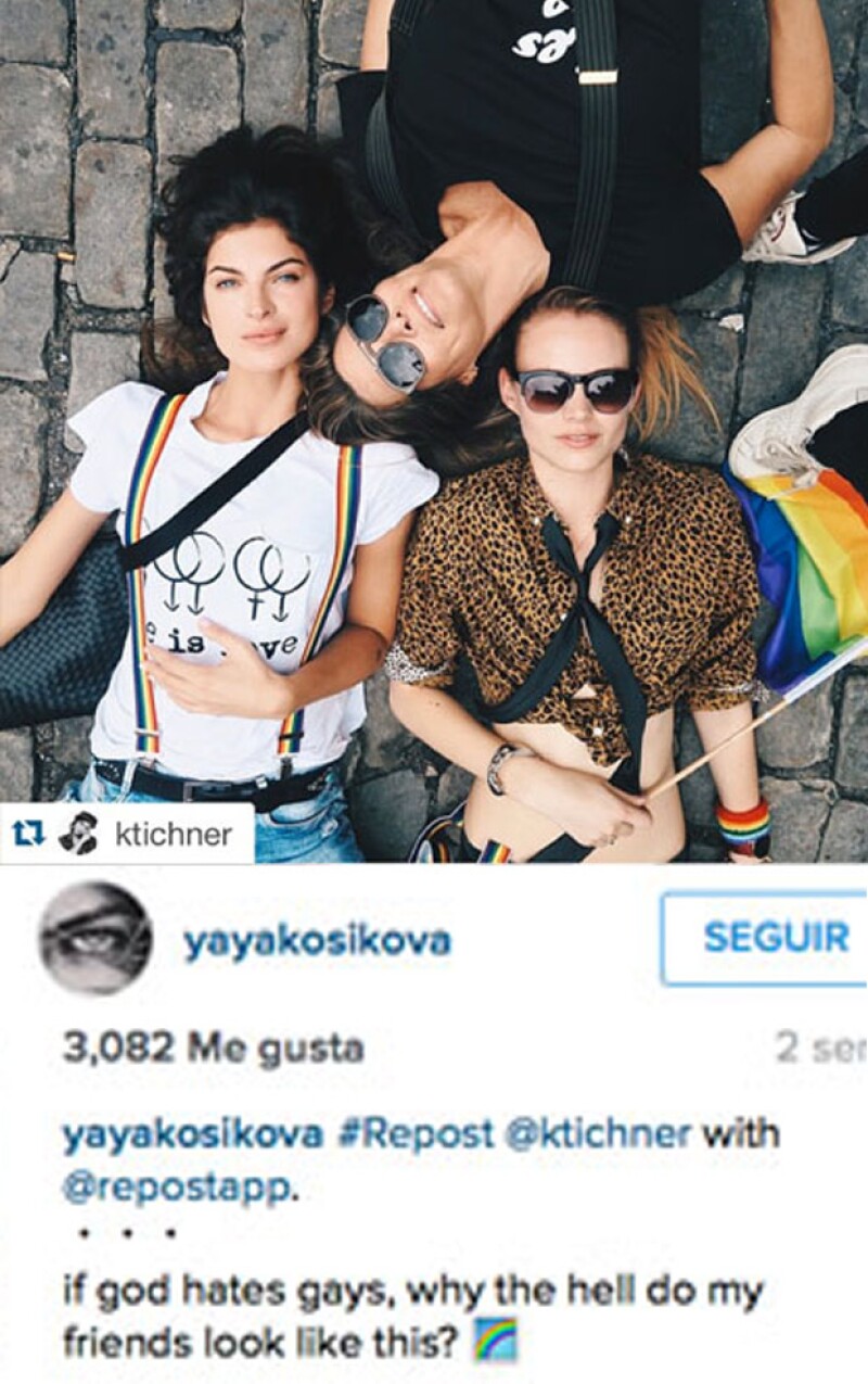 `Si Dios odia a los gays, entonces ¿por qué mis amigos se ven de esta forma?´, titularon esta fotografía que Yaya retomó de una de sus amigas.