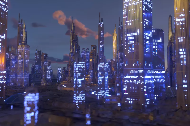 Ciudad de edificios inteligente en el mundo