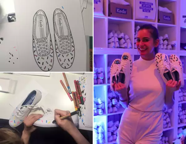 La ilustradora dibujó sobre unos sneakers Keds.