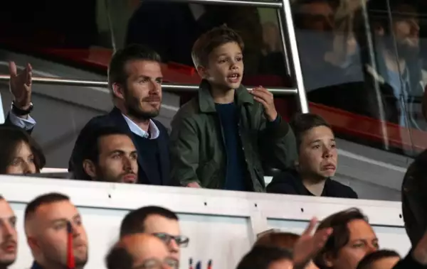 David y sus tres hijos disfrutaron del partido.