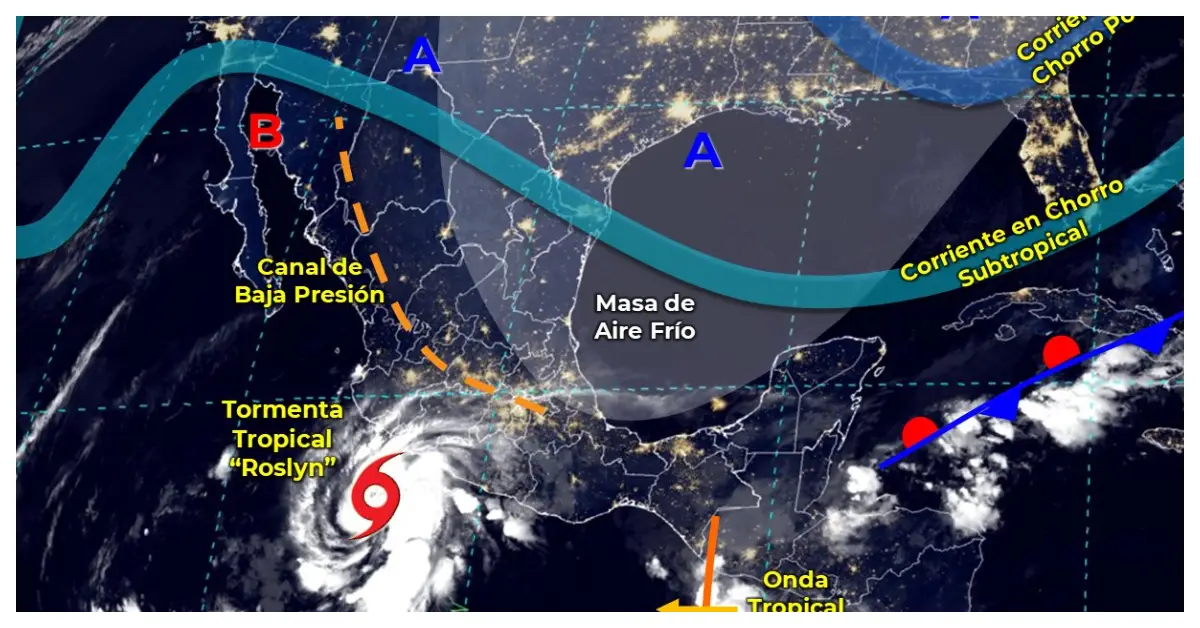 tormenta tropical Roslyn trayectoria