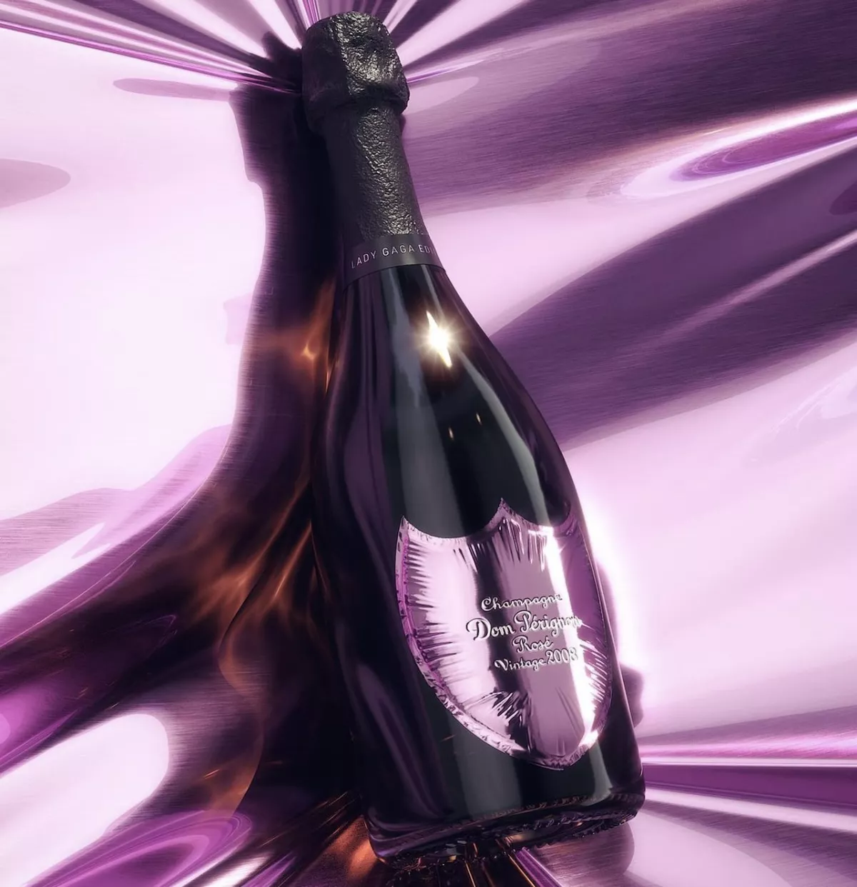 Botella en colaboración de Lady Gaga con Dom Pérignon 
