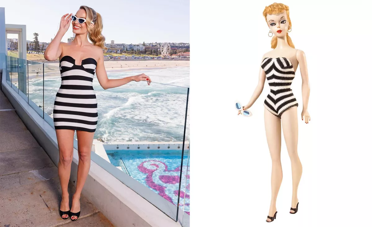 Margot Robbie replica looks de muñecas Barbie icónicas para la gira de prensa de Barbie.