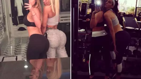 La atractiva modelo compartio a través de Instagram una imagen similar la que subió la mamá de North West a lado de su amiga Blac Chyna luego de sus entrenamientos
