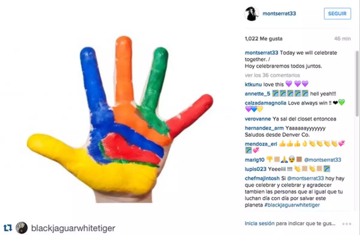 Montserrat Oliver escribió debajo de su repost, Hoy celebraremos todos juntos.