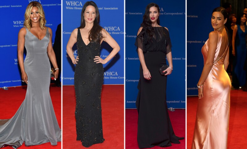 Lucy Liu y Laverne Cox también asistieron al evento, pero quienes estuvieron de lo más divertidas posando para las cámaras, fueron Irina y Adriana.