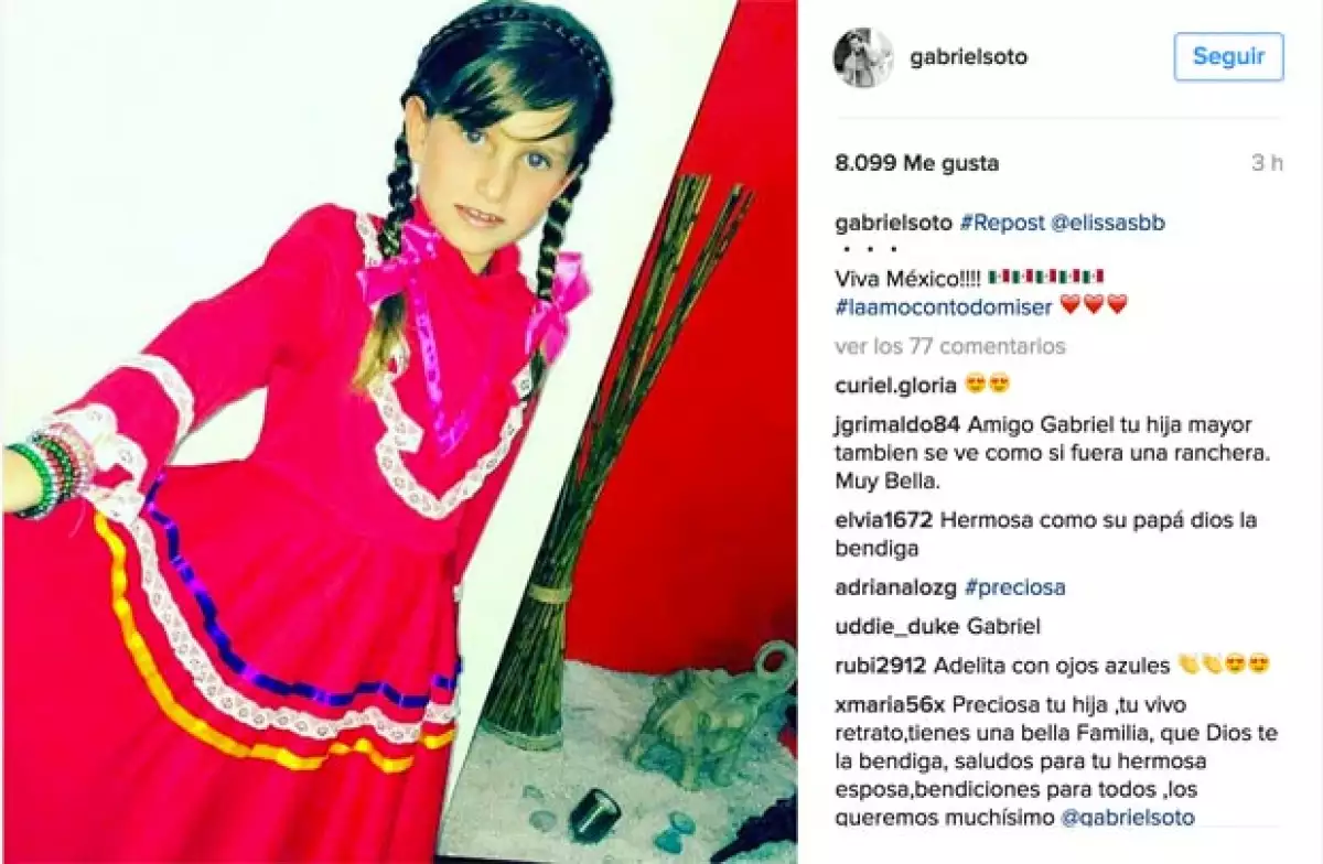 Las hijas de Gabriel Soto se disfrazaron muy patrióticamente.