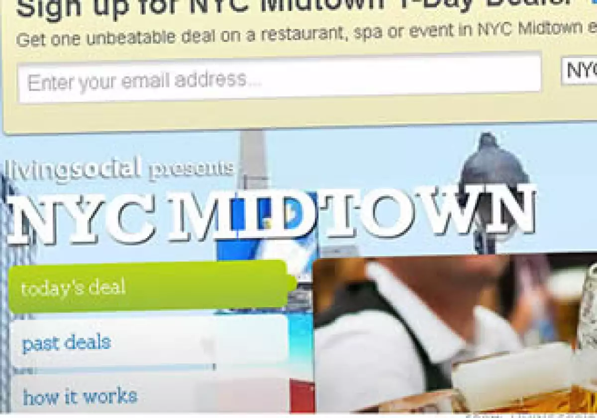 LivingSocial ganó 13 millones de dólares en ventas en un solo día, un récord para el sitio. (Foto: CNNMoney.com)