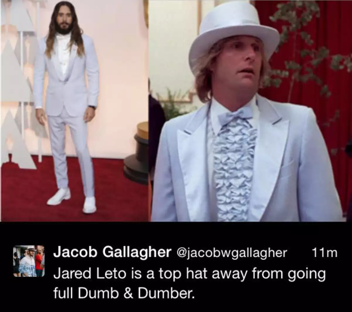 El sombrero es una pieza que tal vez le faltó a Jared Leto.