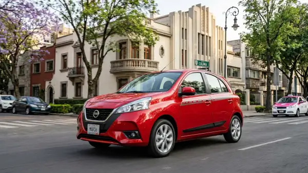 Nissan March 2026 recorriendo las calles de la Ciudad de México.