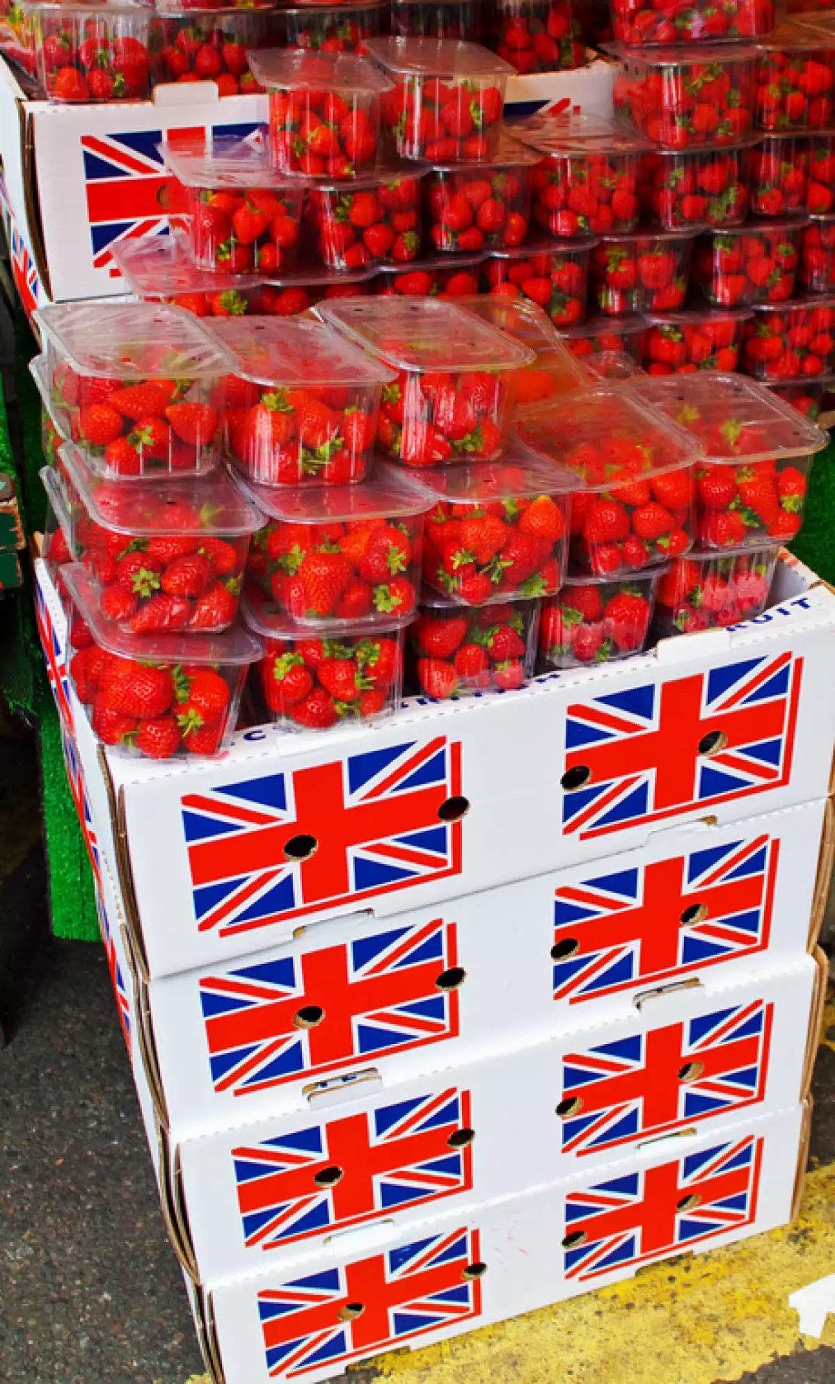 Fresh Strawberries in a market in London