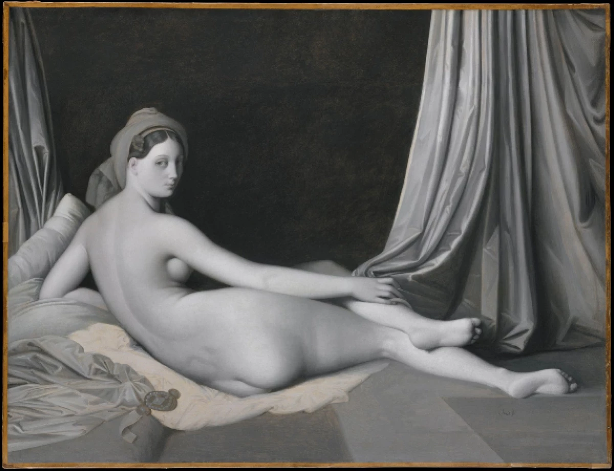Jean-Auguste-Dominique Ingres, "Odalisque in Grisaille" (about 1824-34)