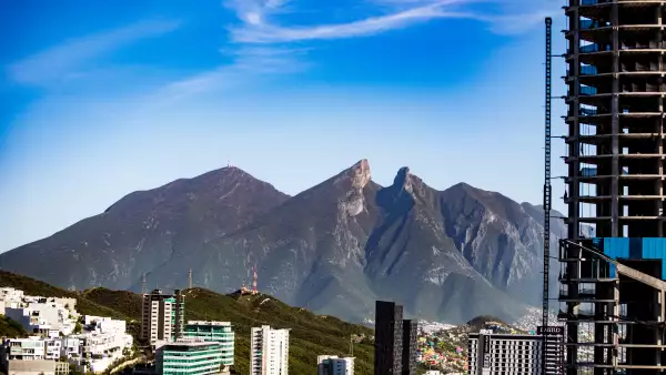 Monterrey Mexico symbol "Cerro de la Silla" mountain.