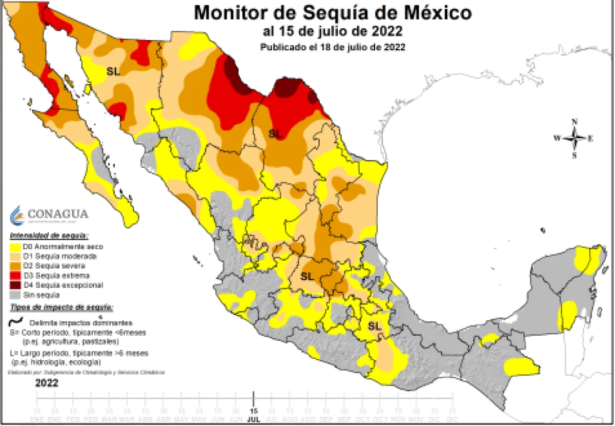 Sequía 15 de julio 2022