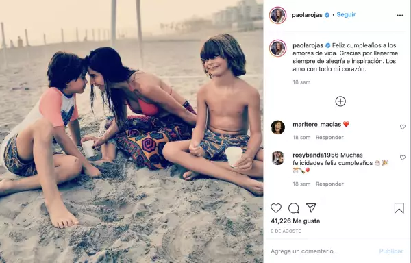 Paola Rojas y sus hijos Paulo y Leonardo.