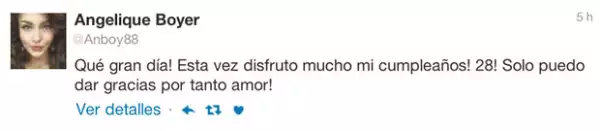 Angelique agradeció por las muestras de cariño a través de un tuit.