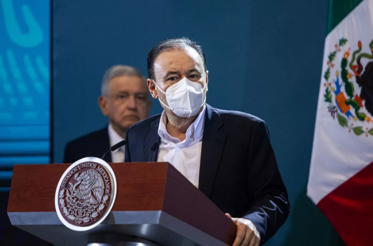 Alfonso Durazo, secretario de Seguridad Pública,  en la conferencia de prensa matutina.