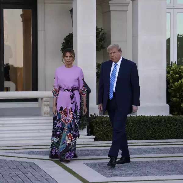 Former President Trump Arrives At A Fundraiser In Palm Beach, Florida