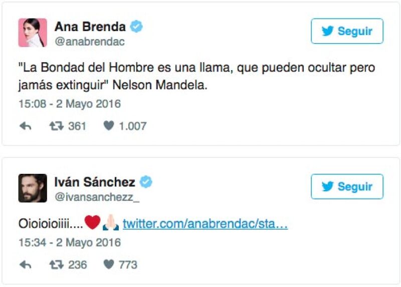 Iván no se quedó atrás con las muestras de cariño, pues le respondió con un tuit a su novia.