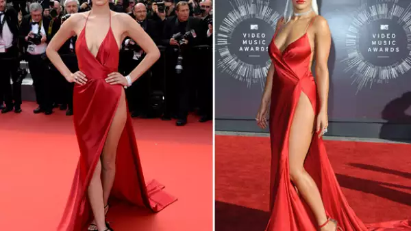 Al parecer, la selección que hizo la modelo de 19 años no fue del todo original pues, dos años atrás, la cantante británica había usado este mismo diseño.