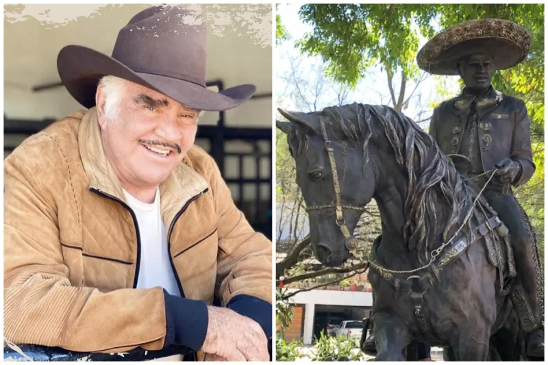 Vicente Fernández y su estatua