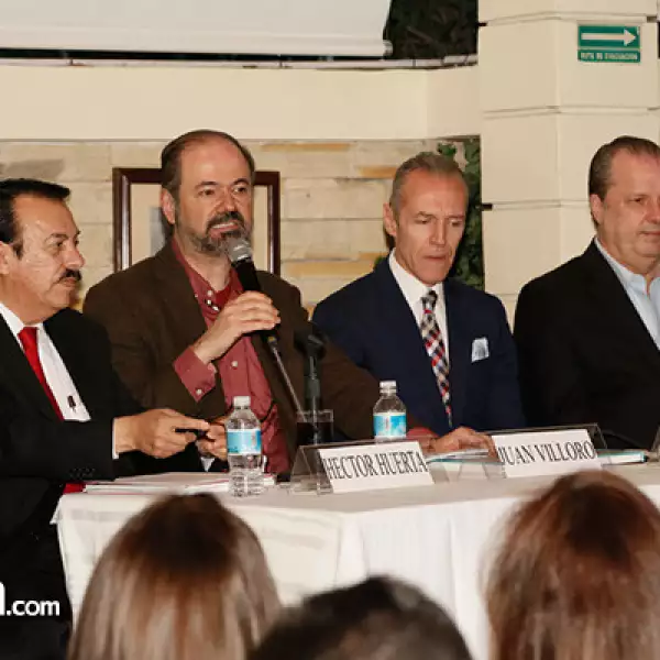 Hector Huerta, Juan Villoro, Heriberto Murrieta y Roberto Gómez Junco