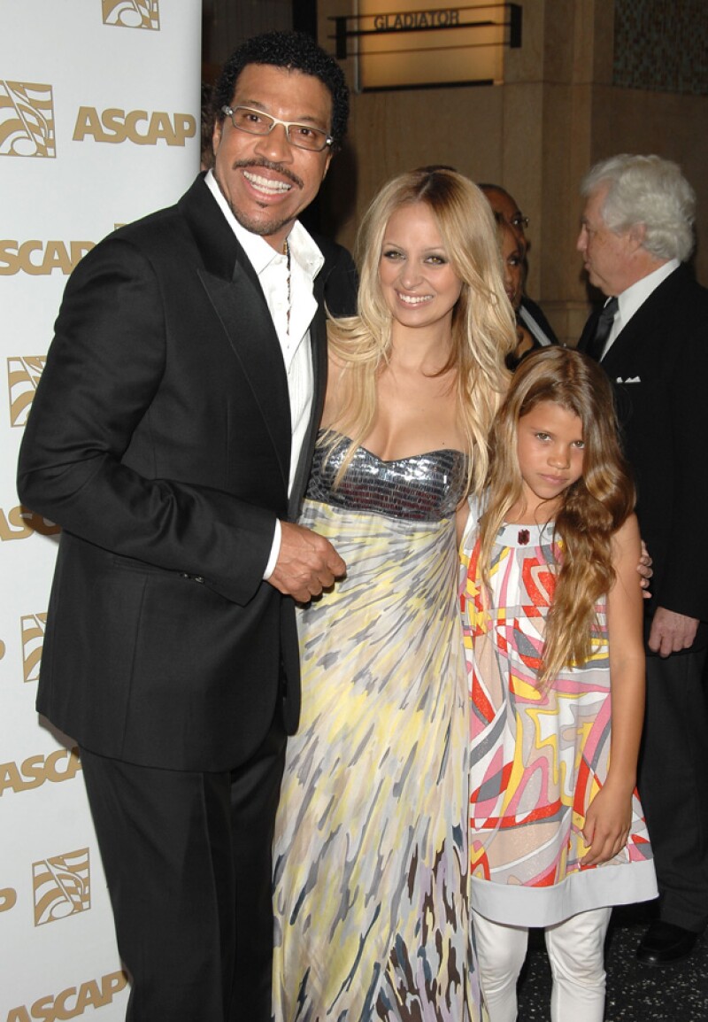 Lionel, Nicole y Sofia Richie en el 2008.