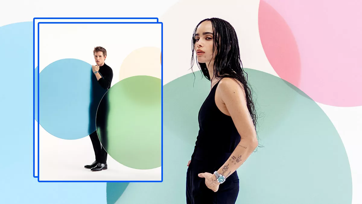 Zoë Kravitz y Eddie Redmayne en la nueva campaña de Omega.