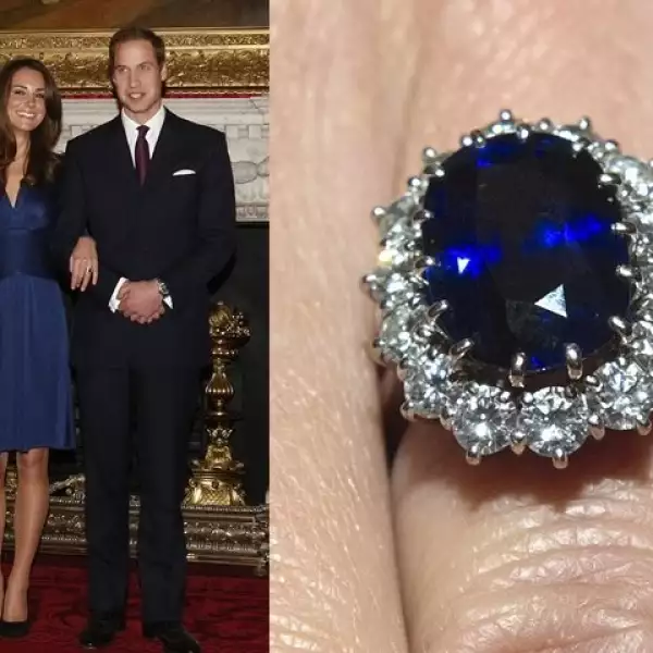 El príncipe Guillermo le dio a su prometida, Kate Middleton, el anillo de compromiso que su padre, el príncipe Carlos, le diera alguna vez a la difunta Lady Di. Es un zafiro de 18 kilates rodeado de diamantes.