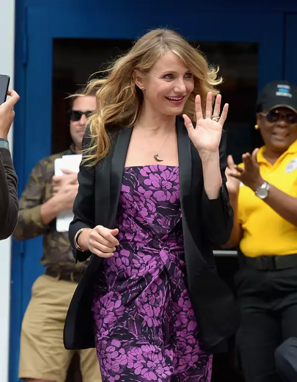 Cameron Diaz lució el mismo anillo hace una semana durante la promoción de su más reciente película.