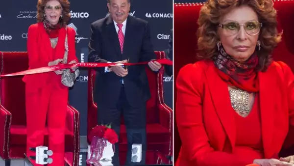 La famosa actriz italiana inauguró esta tarde en el museo Soumaya una exposición sobre su vida y trayectoria. Asimismo, el sábado, el empresario le ofrecerá una cena para celebrar su cumpleaños.