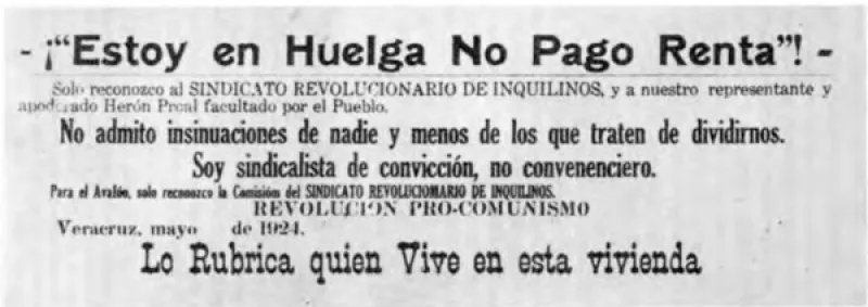 movimiento inquilinario 1922 en veracruz