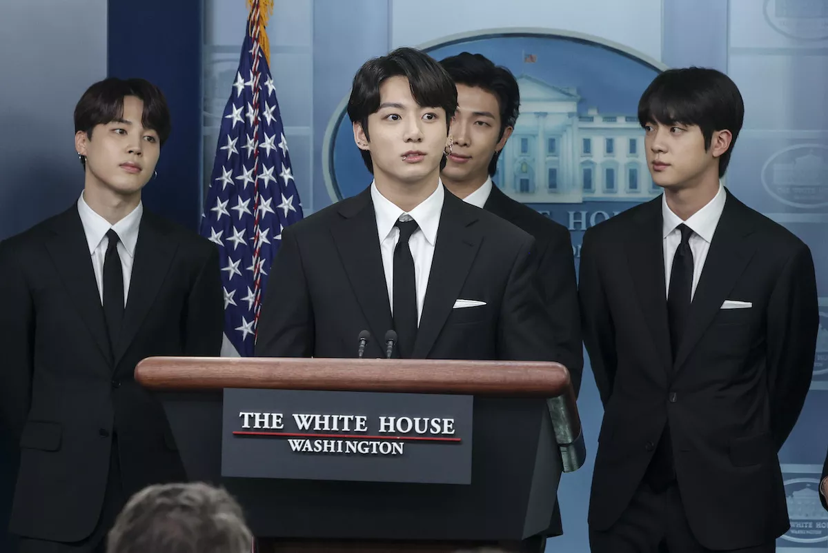 K-Pop Group BTS Joins White House Press Secretary Jean-Pierre At Daily Briefing