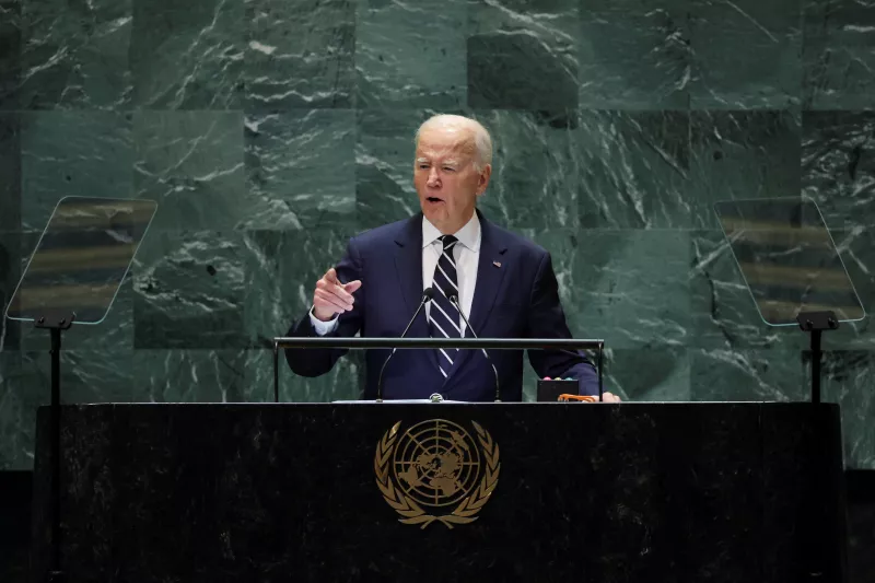 El presidente de Estados Unidos, Joe Biden, se dirige a la 79° Asamblea General de Naciones Unidas en la sede de la ONU en Nueva York, el 24 de septiembre de 2024. 