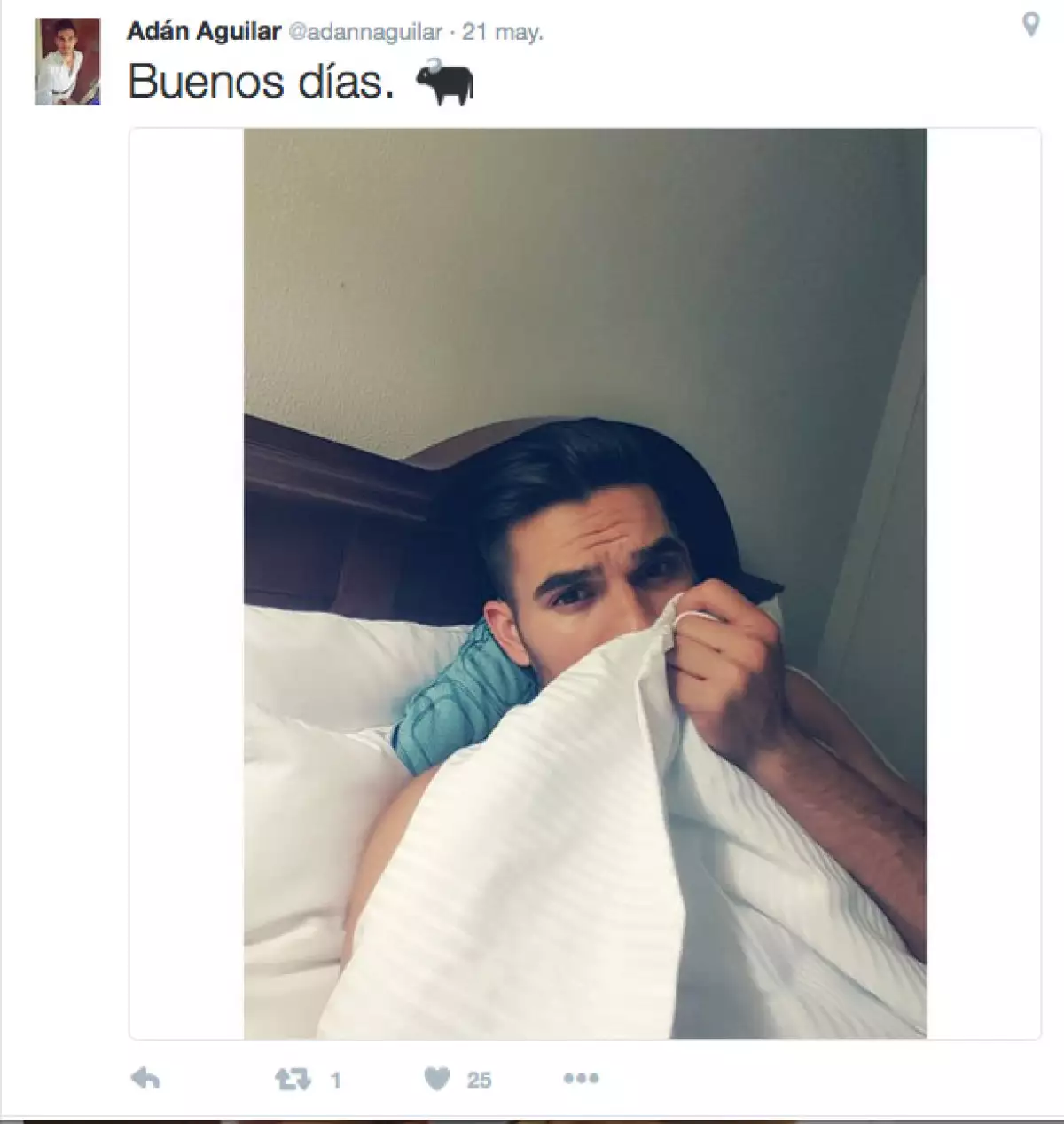 Este fue el último tuit de Adán hace un par de días.