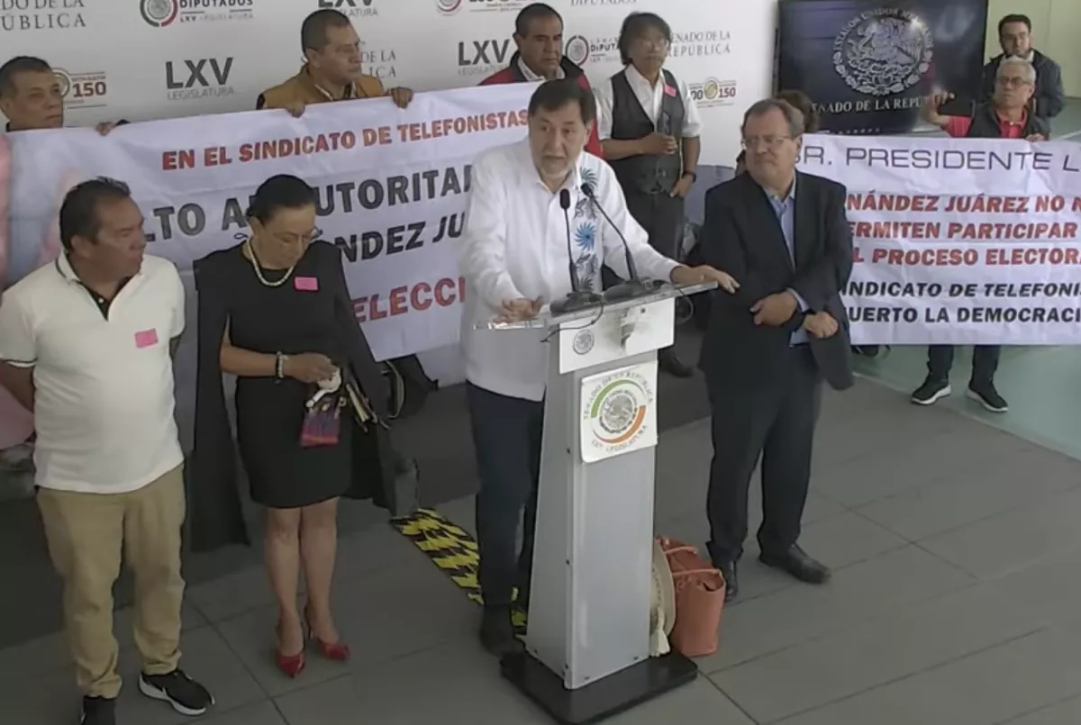 Noroña en conferencia desde el Senado