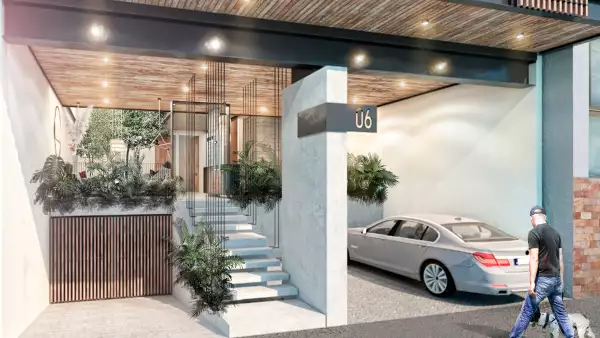 Kahaal render entrada exterior, parte de la cartera de LaHaus