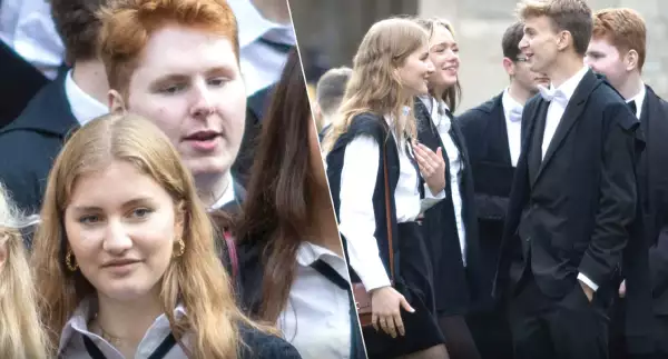 La princesa Isabel de Bélgica y Nicholas Dodd en la universidad de Oxford