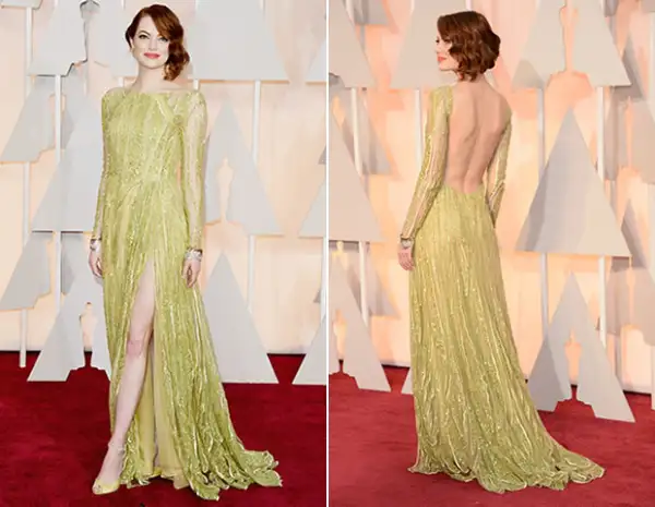 Emma Stone brilló con un vestido de Elie Saab.