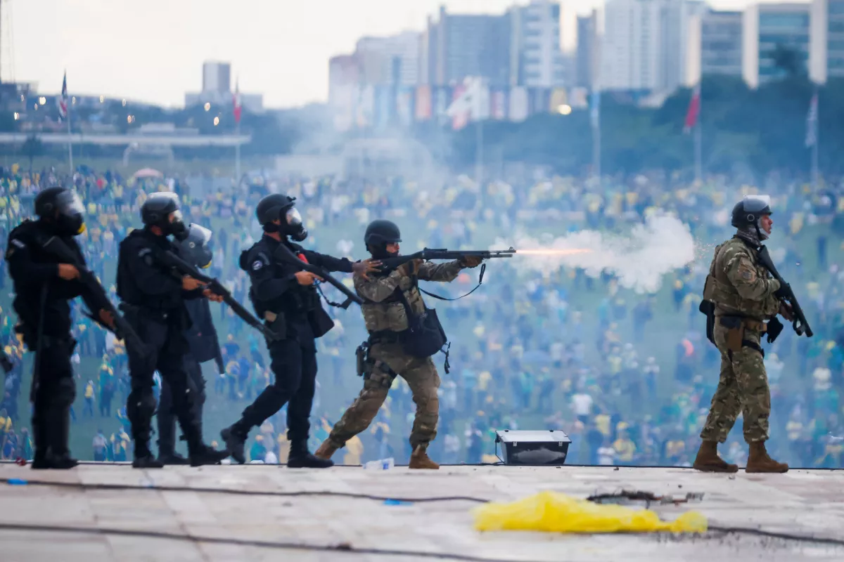 Supporters of Brazil's former President Jair Bolsonaro demonstrate against President Luiz Inacio Lula da Silva, in Brasilia