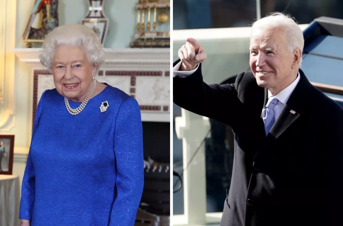 Reina Isabel II y Joe Biden